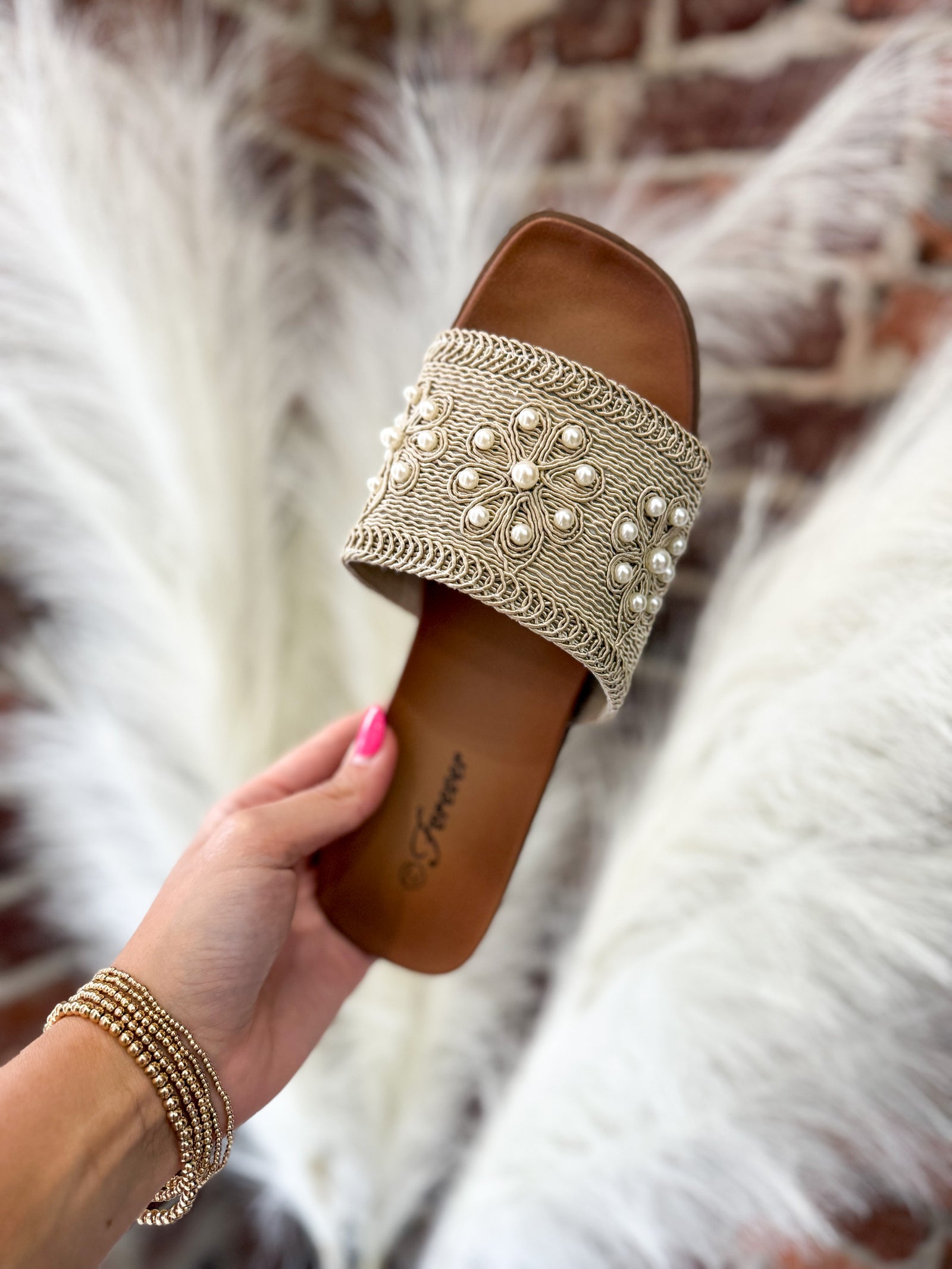 Julie Pearl Embellished Sandals