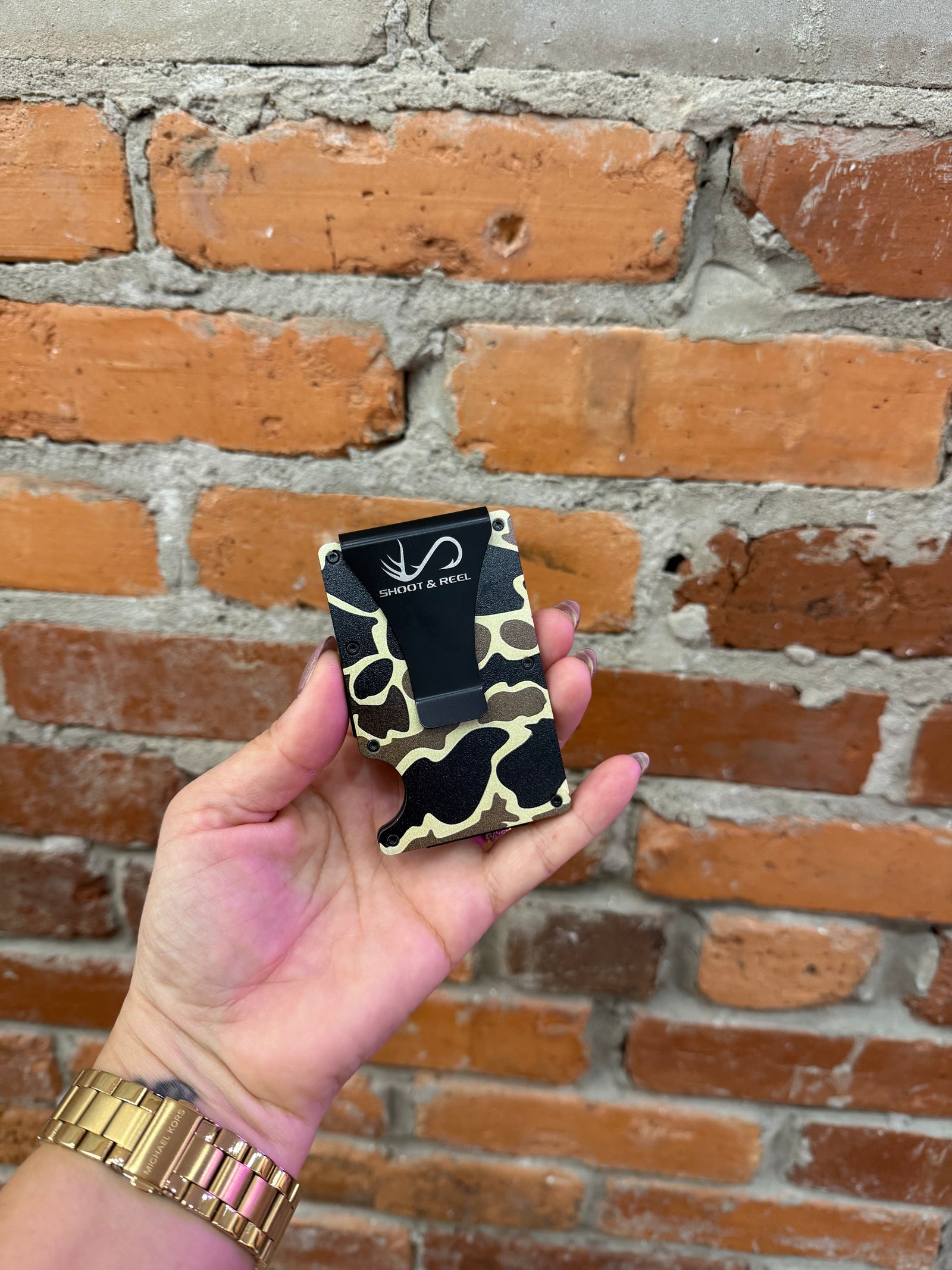 Shoot & Reel Credit Card Wallet- Green Camo