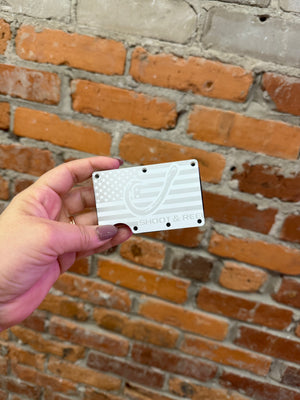 Shoot & Reel Credit Card Wallet- White Flag