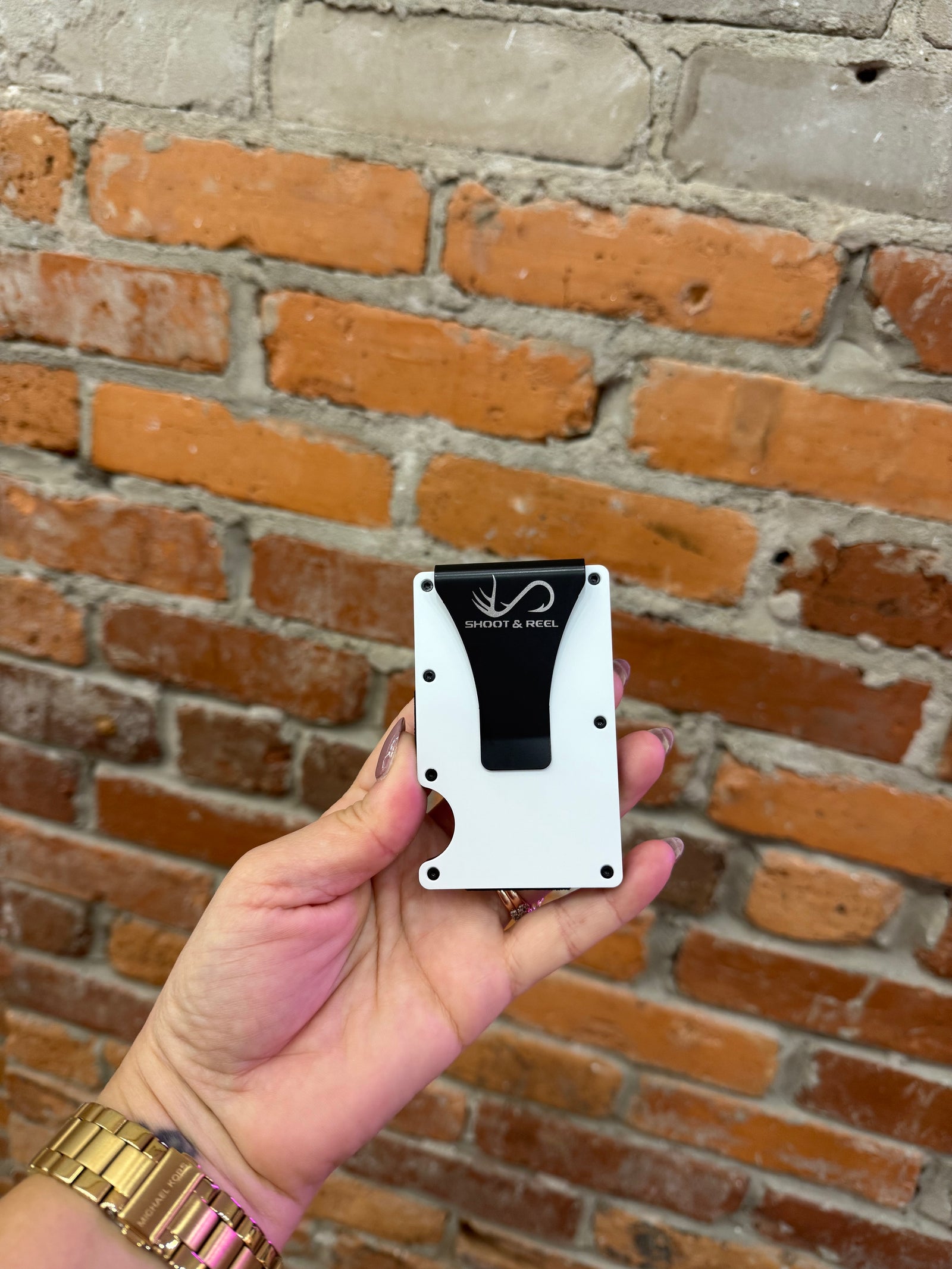 Shoot & Reel Credit Card Wallet- White Flag