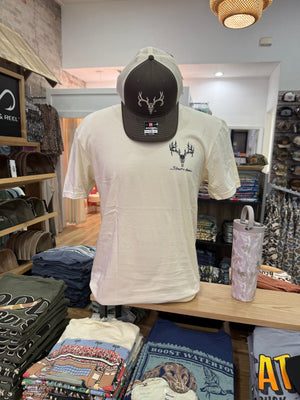 Shoot & Reel Deer Skull T-Shirt -Tan