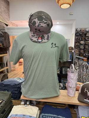 Shoot & Reel Mallard Outline T-Shirt- Sage
