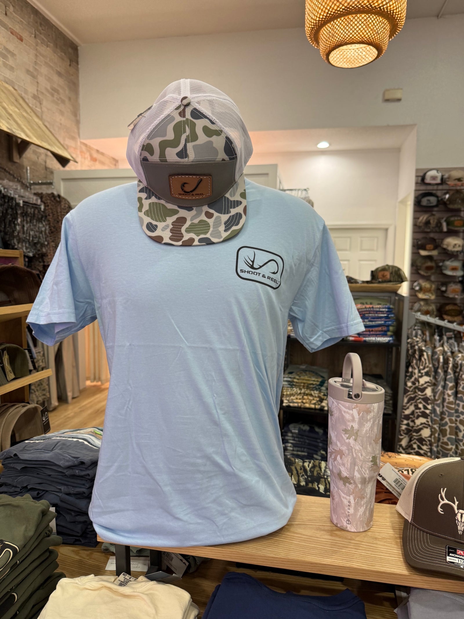 Shoot & Reel SR Logo T-Shirt- Light Blue