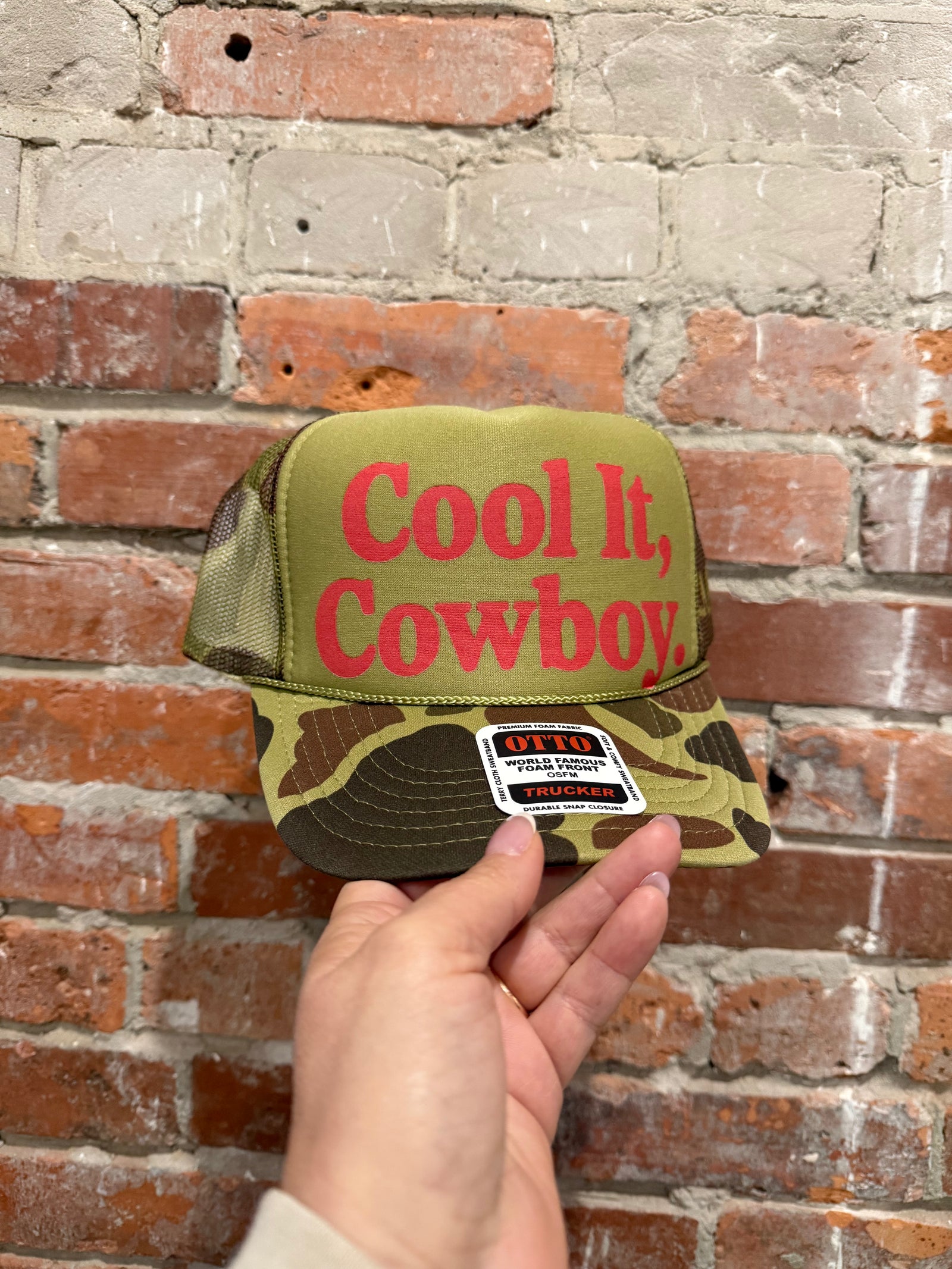 Cool It, Cowboy Camo Trucker Hat