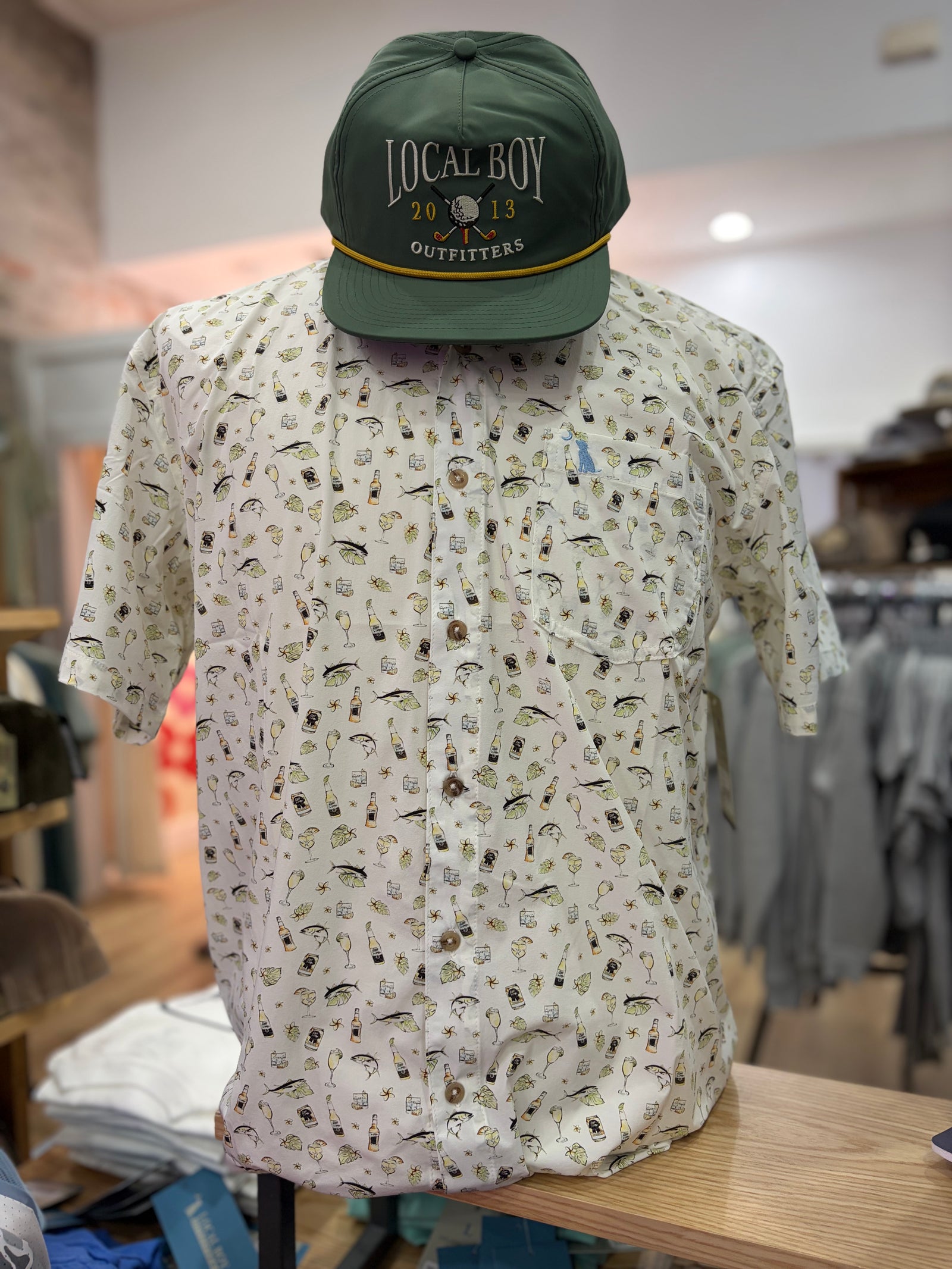 Local Boy Low Country Button Up Shirt - Tropical Tuna