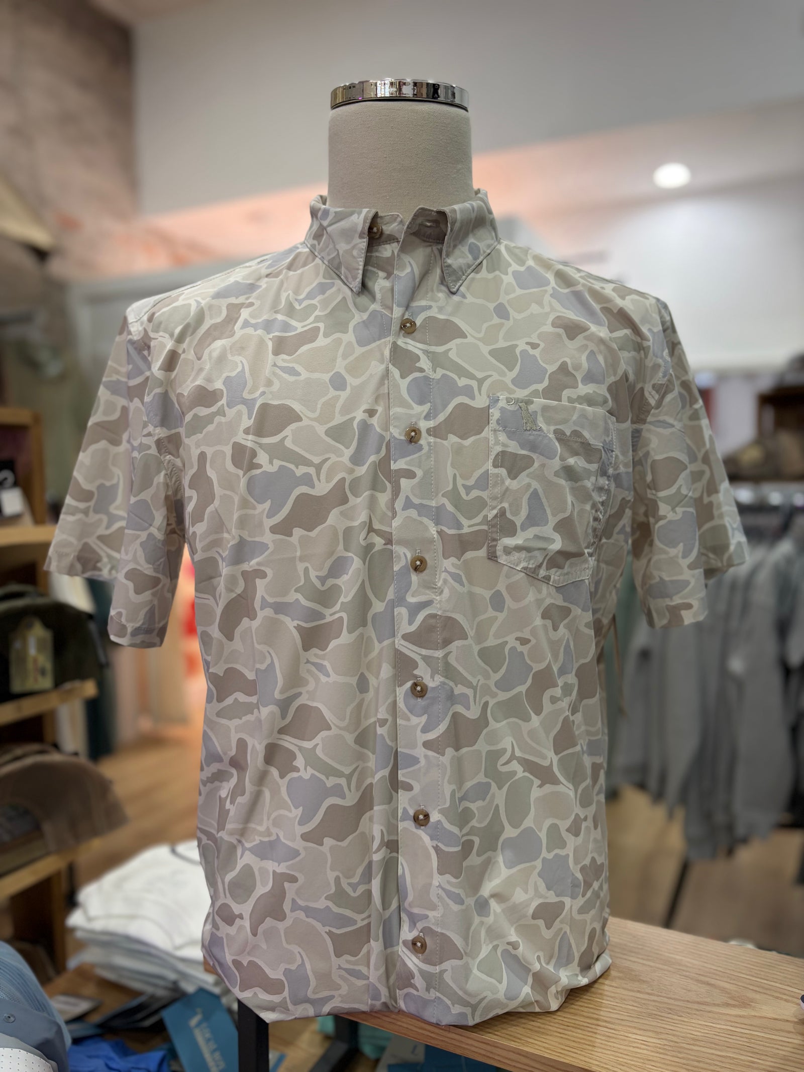 Local Boy Outfitters Low Country Button Up Shirt - Saltwater Camo