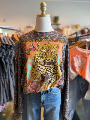 Free Spirit Leopard Crewneck Pullover
