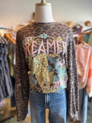 Dreamer Leopard Crewneck Pullover