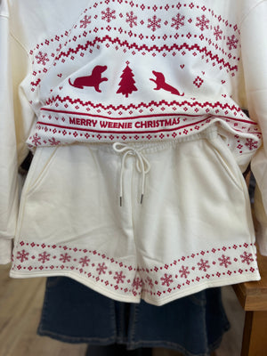 Dachshund Through The Snow Sweatshorts
