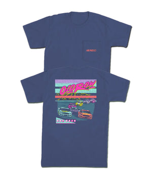 Old Row - Neon Racing Pocket Tee China Blue