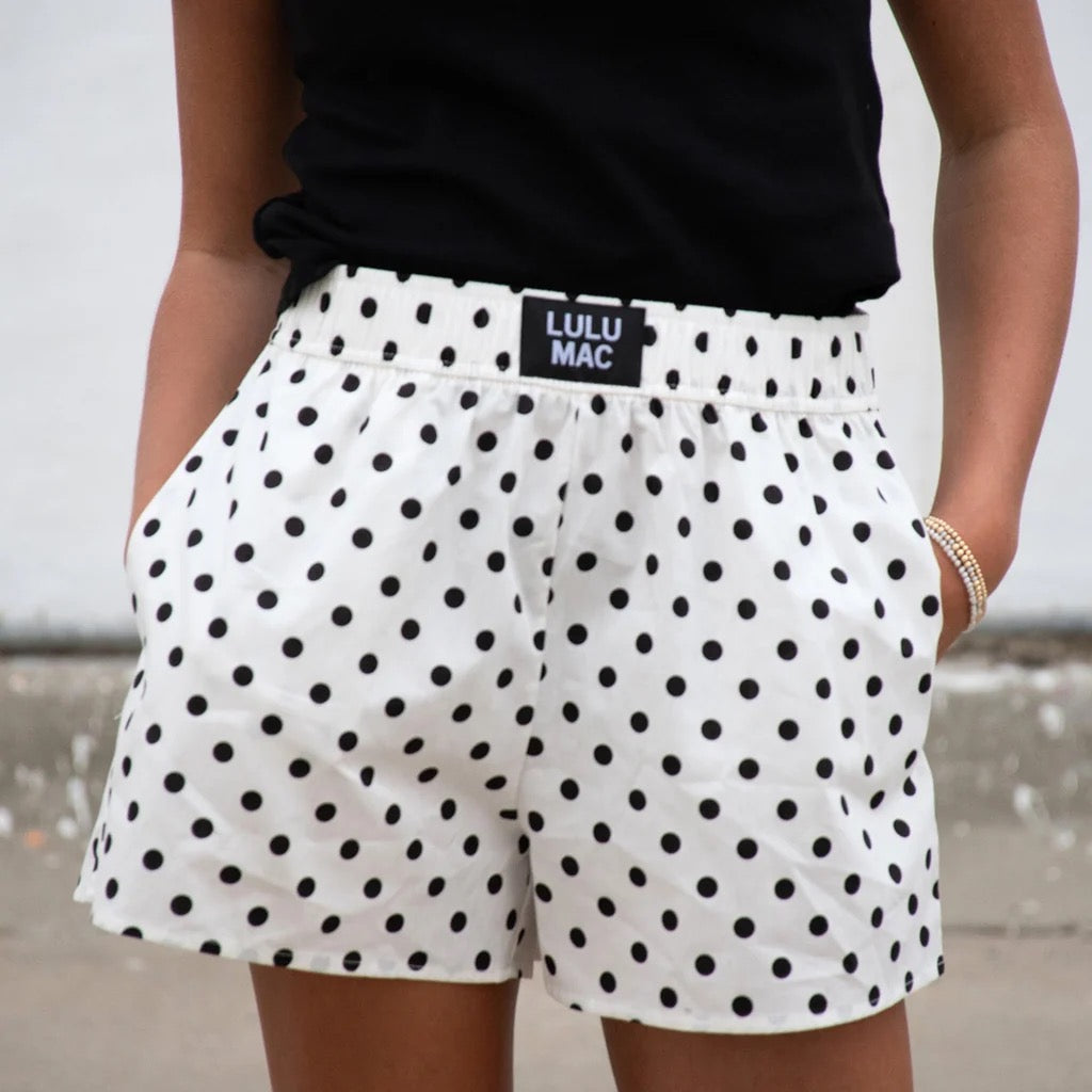 LuluMac Polka Dot Boxer Shorts - White