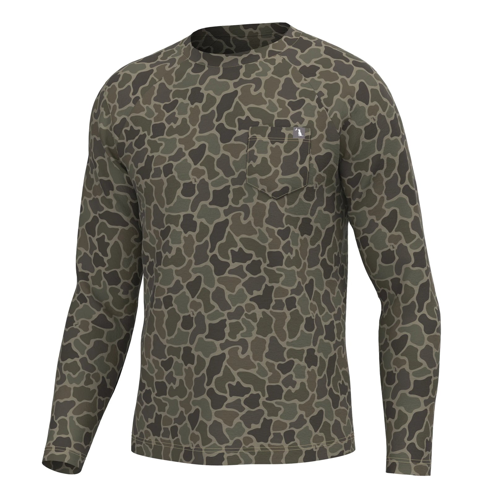 Local Boy Youth Long Sleeve Heather Blend Crew - Brush Camo