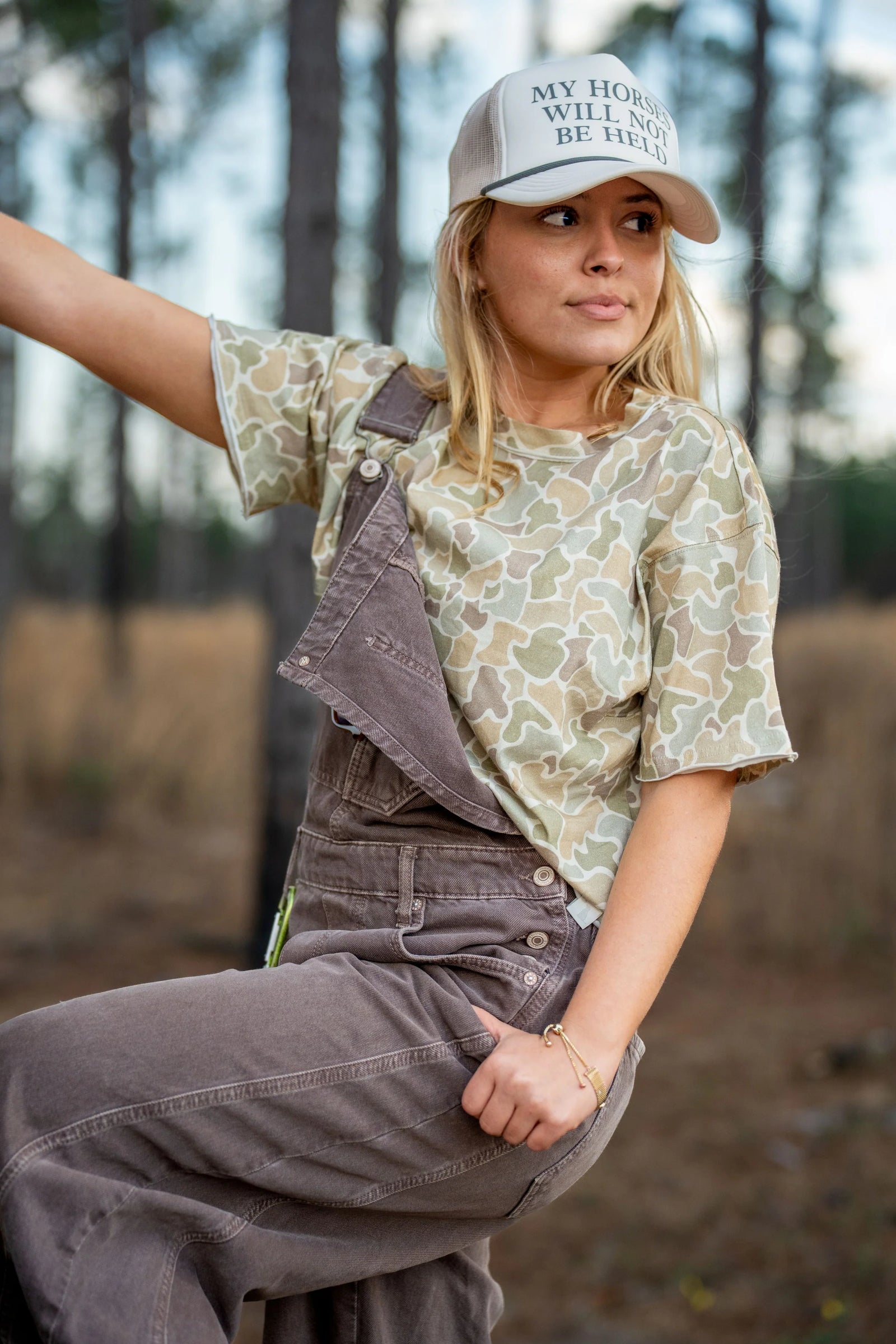 Local Girl Boxy Crop Tee - Forest Desert Camo