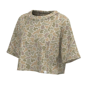 Local Girl Boxy Crop Tee - Forest Desert Camo