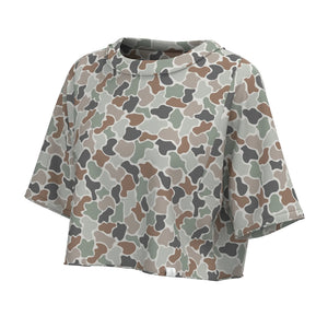 Local Girl Boxy Crop Tee - Forest Camo Flora