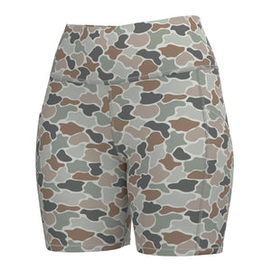 Local Girl Biker Shorts - Forest Camo Flora