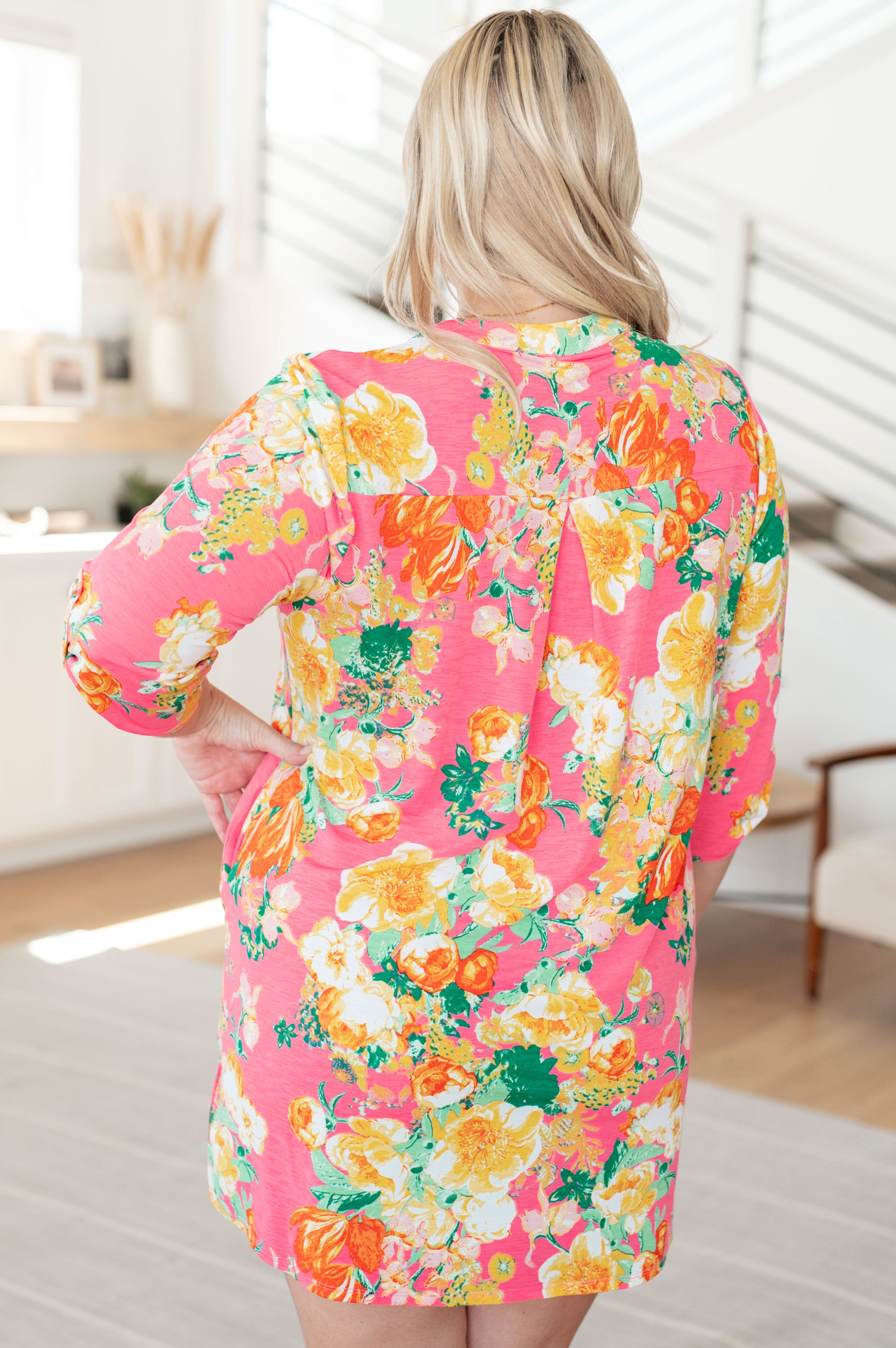 Lizzy Dress in Hot Pink and Yellow Floral - Tennessee Jane Lizzy Dress in Hot Pink and Yellow Floral - Tennessee Jane