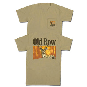 Old Row Smoking Buck Tee - Khaki