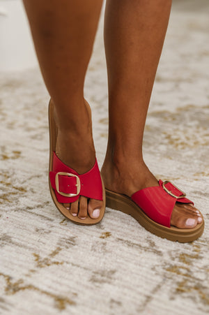 Strawberry Slip on Slide in Delight Red