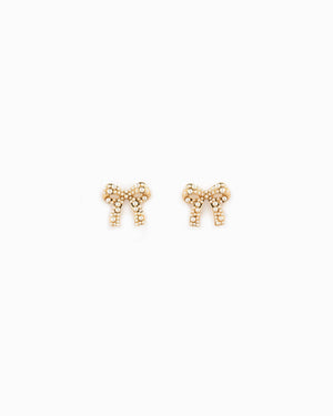 Pearl Studded Bow Earrings