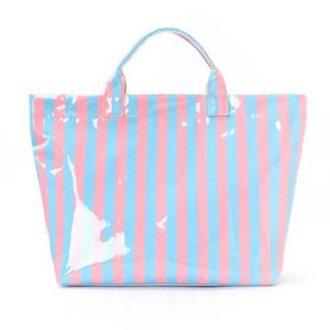 Take a Trip Striped Vinyl Tote Bag - 4 Colors