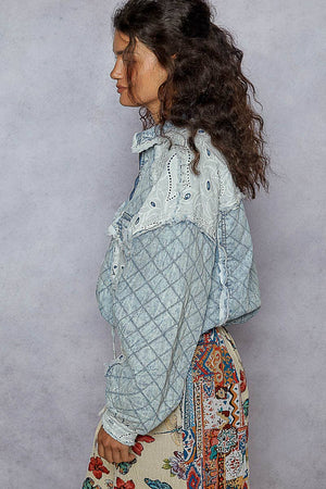 Izzy Lace Denim Quilted Jacket
