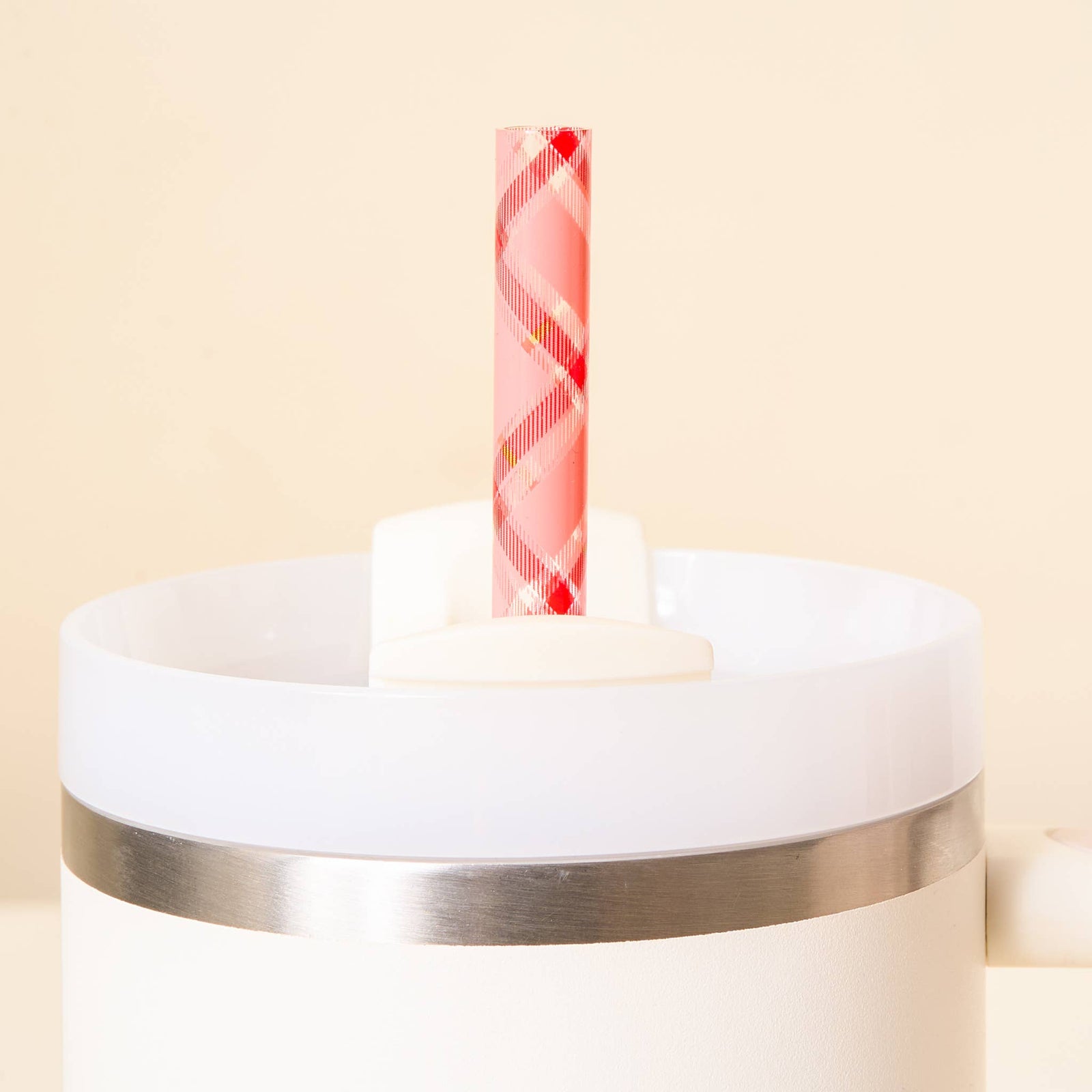 40 oz Tumbler Straw Set-Festive Plaid