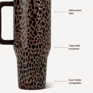 Brown Leopard HydroJug 32 oz Traveler Tumbler