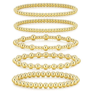 Gold Beaded Bracelet Stack