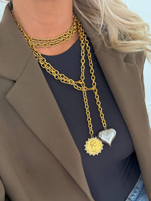 Two Toned Heart Necklace