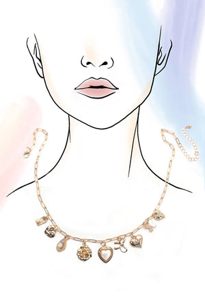 Lady of Heart Pearls Charm Necklace