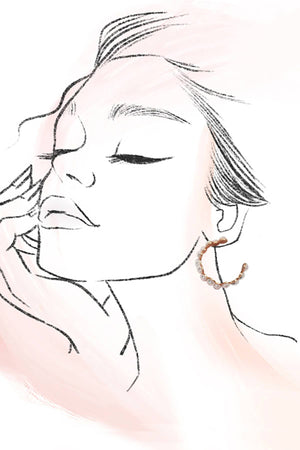 Pearl Zigzag Hoop Earrings