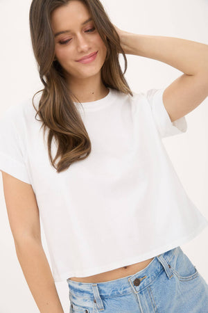Britt Drop Shoulder Top - White