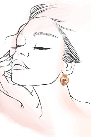 Rose Ceramic Bow Drop Earrings