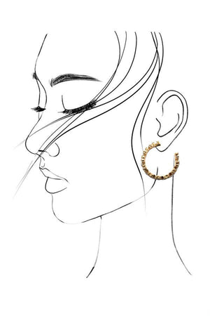 Baguette Rhinestone Hoop Earrings