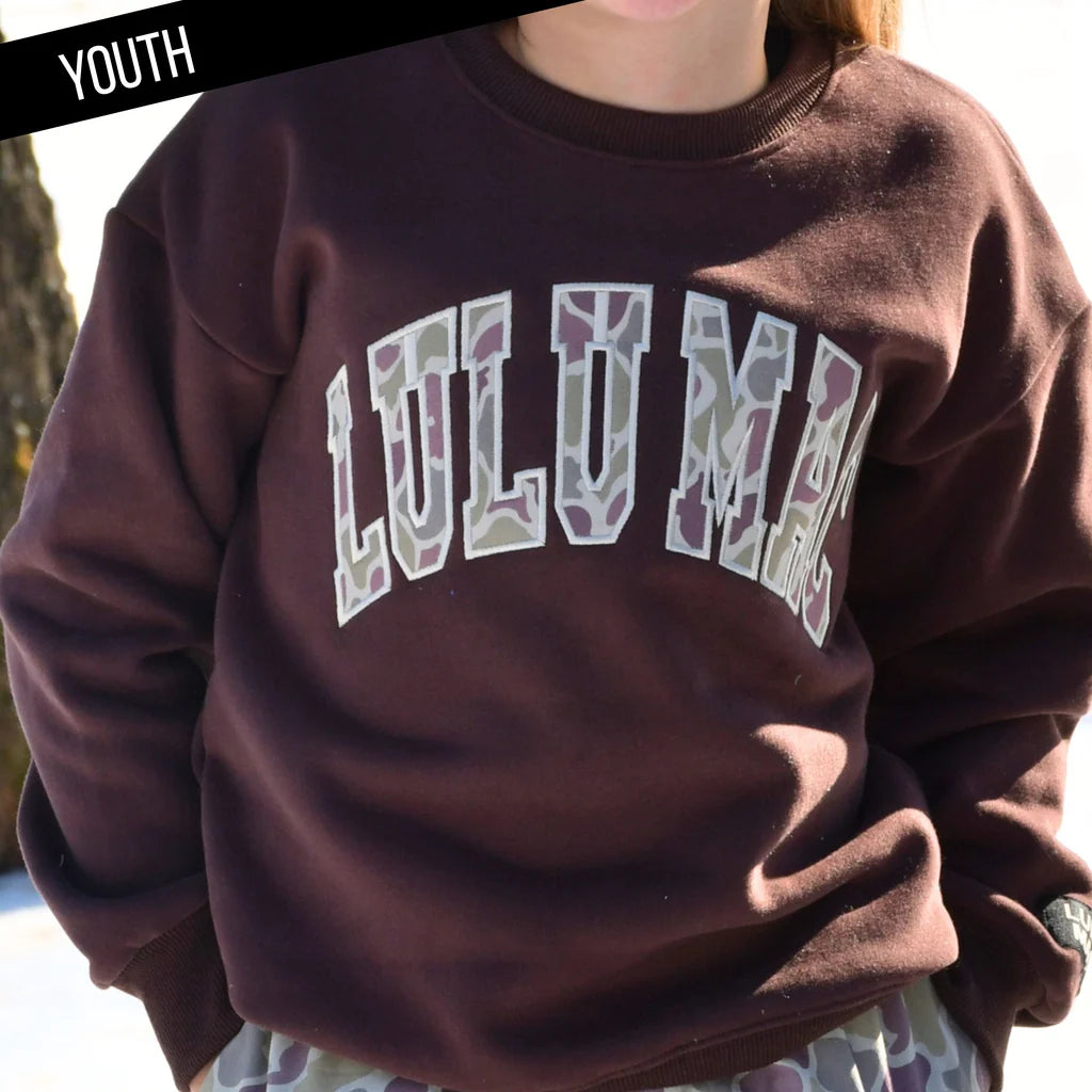 Youth LuluMac Pullover - Brown Camo