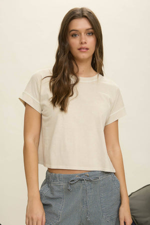 Britt Drop Shoulder Top - White
