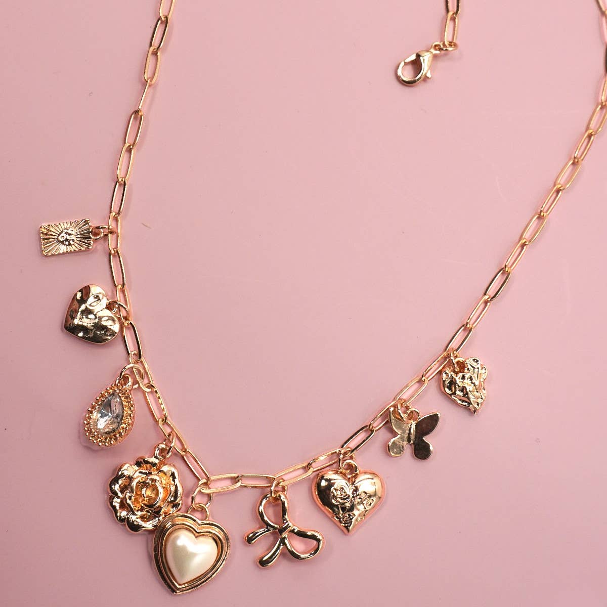 Fragile Hearts Charm Necklace