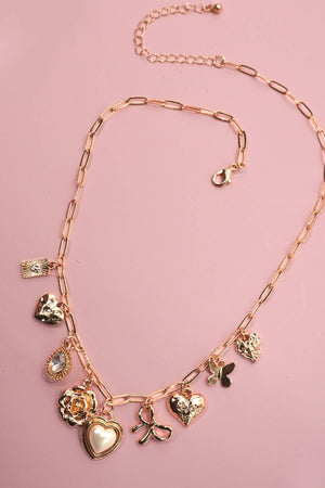 Lady of Heart Pearls Charm Necklace