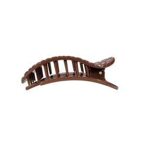 Brown Crocodile Medium Flat Round Hair Clip