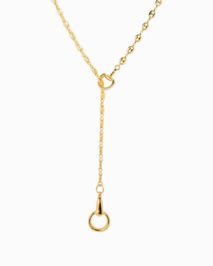 Horsebit Y-Drop Mariner Chain Necklace - Gold