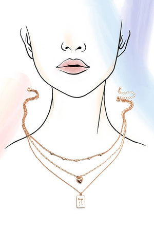 Square Bow Epoxy Charm Necklace