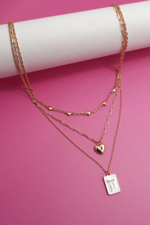 Square Bow Epoxy Charm Necklace