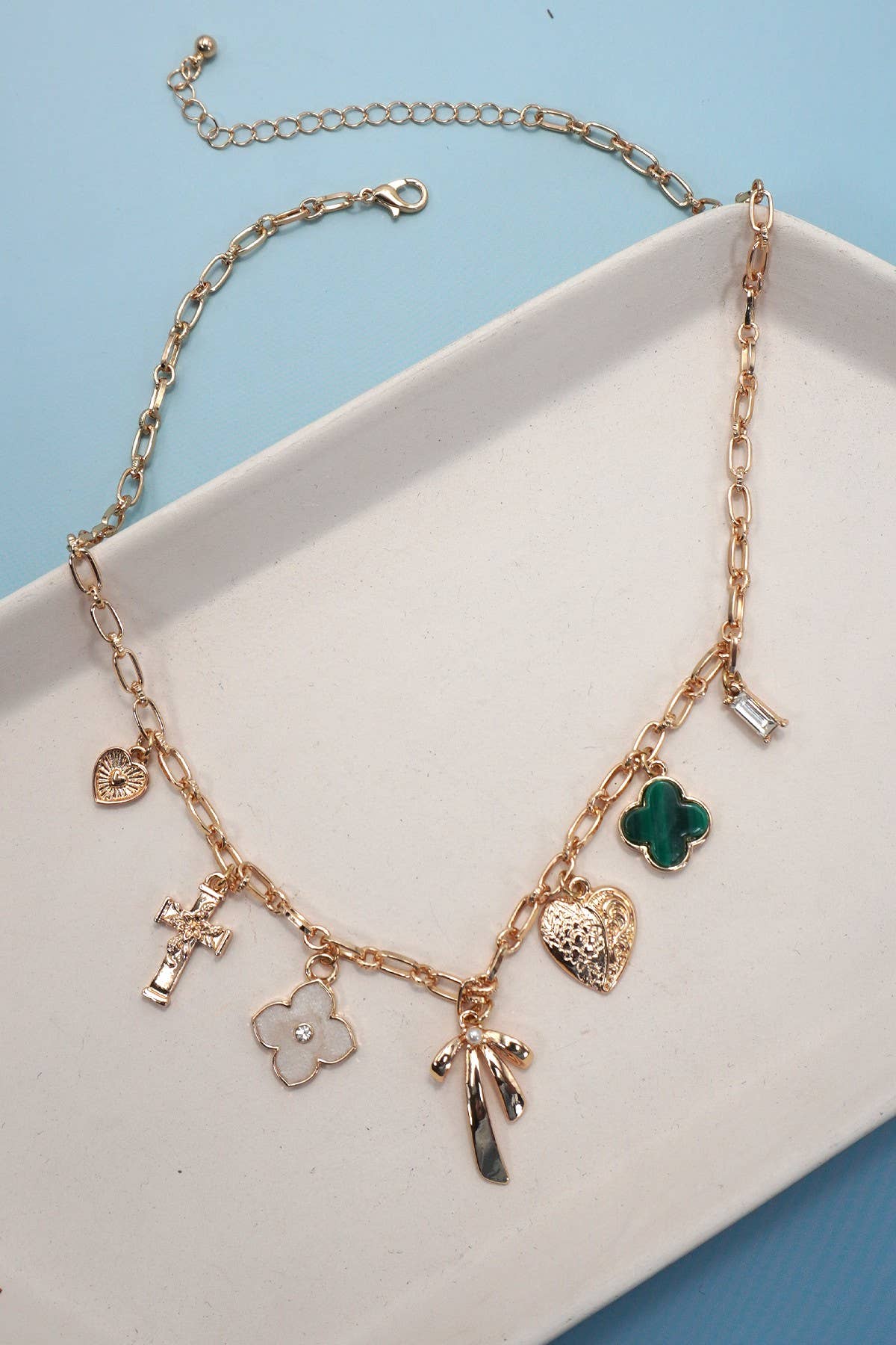 Green Clover Charm Necklace