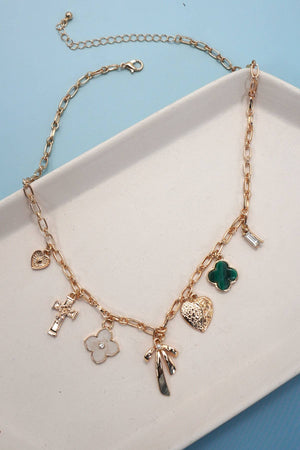 Green Clover Charm Necklace
