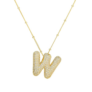 18k Gold Balloon Initial Necklace