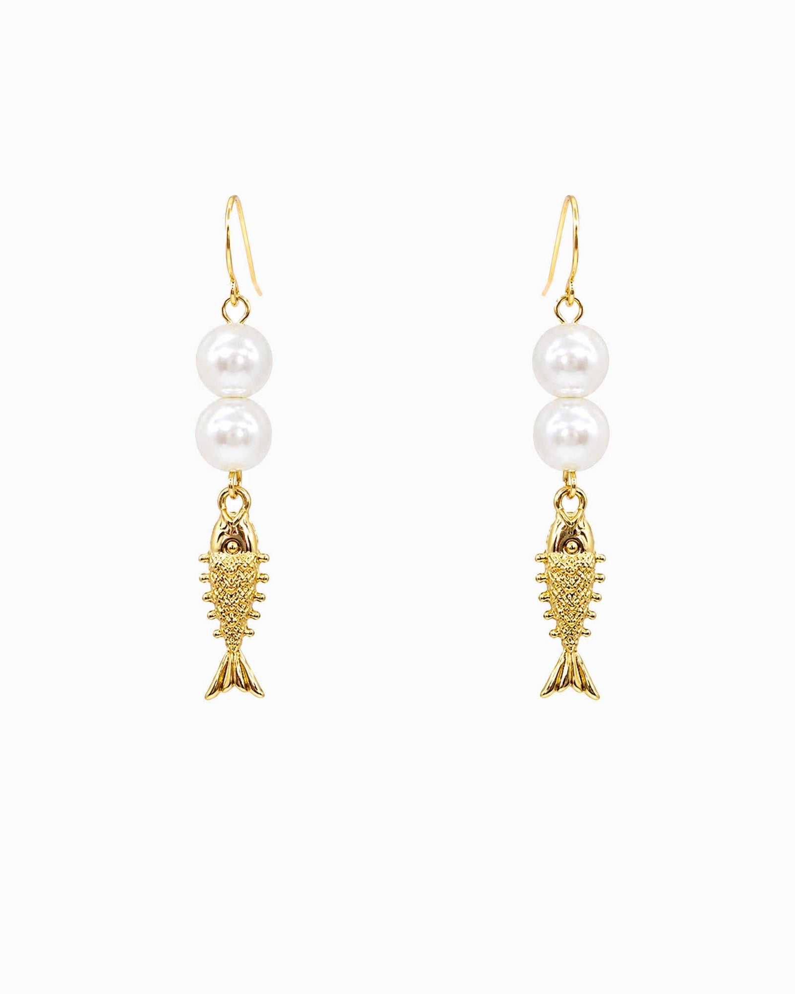 Coastal Pearl Fish Drop Earrings