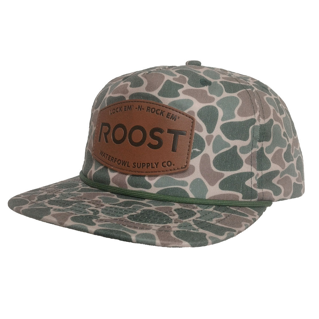 Vintage Camo Leather Patch Hat