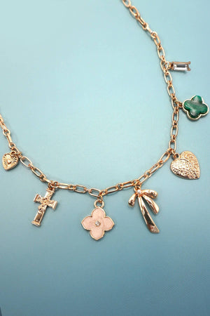 Green Clover Charm Necklace