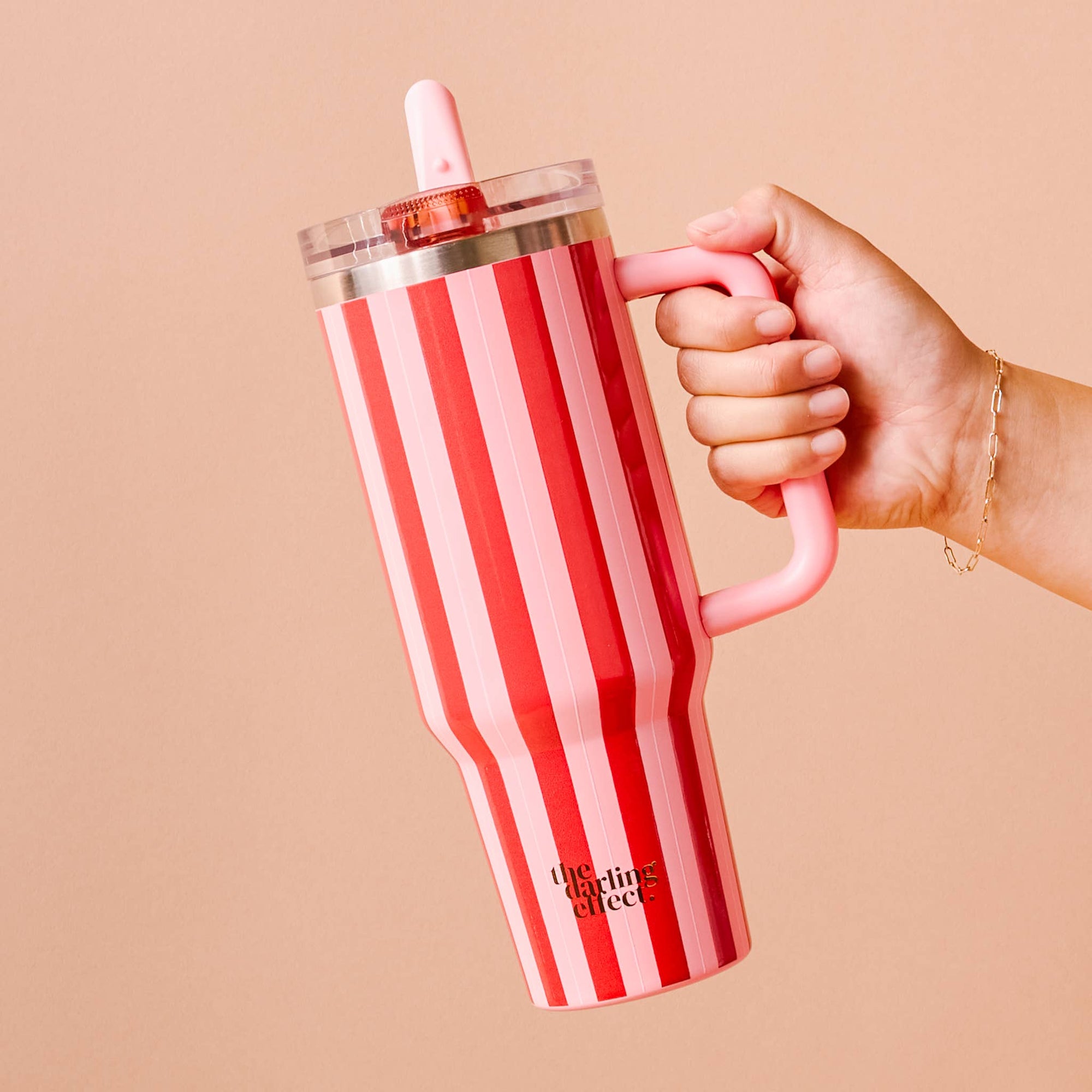 40 oz Lifestyle Flip Straw Tumbler-Peppermint Stripes
